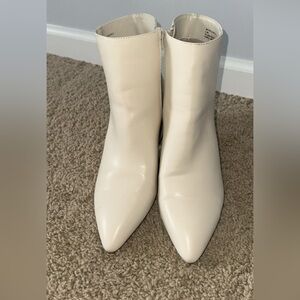 Madden Girl Cream Pointed-Toe Ankle Boots